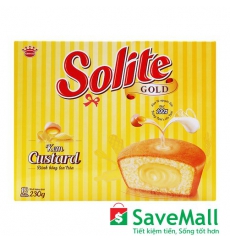 Bánh Bông Lan Tròn Kem Custard Solite Gold Kinh Đô Hộp 230g
