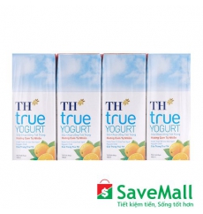 Sữa Chua Uống Tiệt Trùng Hương Cam Tự Nhiên TH True Yogurt Lốc 4 Hộp x 180ml